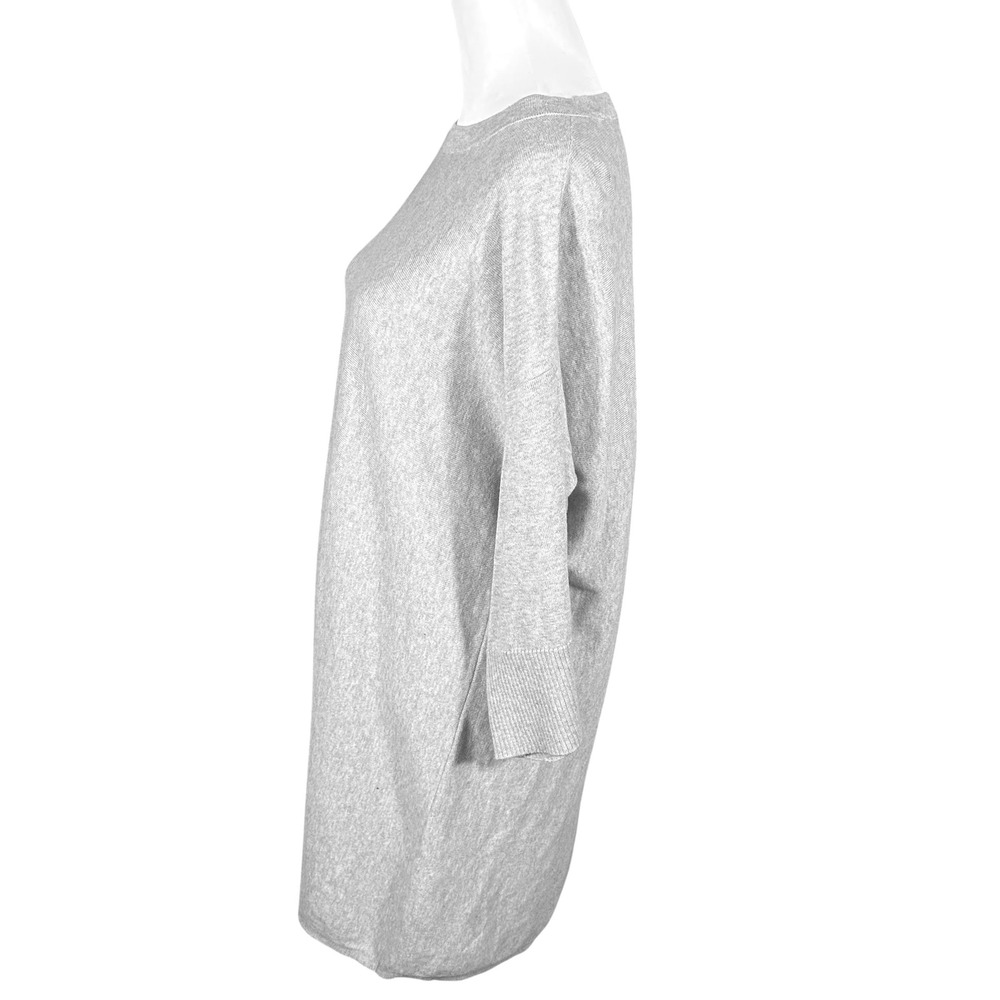 Eileen‎ Fisher Sweater Dress Women Medium Gray Organic Cotton Knit Long Sleeve - Picture 2 of 9